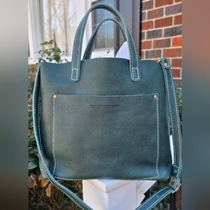 Elegant Teal Leather Tote Bag